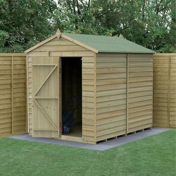 8' x 6' Forest 4Life 25yr Guarantee Overlap Pressure Treated Windowless Apex Wooden Shed (2.42m x 1.99m)