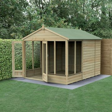 10' x 8' Forest Beckwood 25yr Guarantee Double Door Apex Summer House (3.01m x 2.61m)