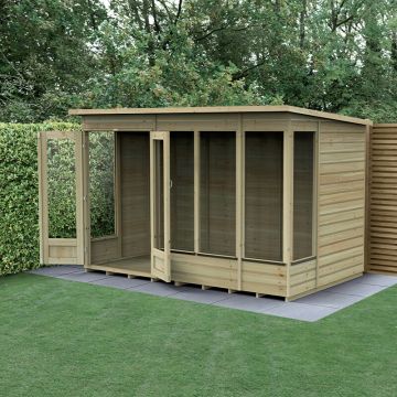 10' x 6' Forest Beckwood 25yr Guarantee Double Door Pent Summer House (3.11m x 2.05m)
