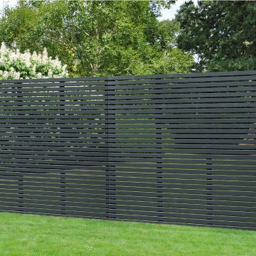 Forest 6' x 6'  Contemporary Grey Slatted Fence Panel (1.8m x 1.8m)
