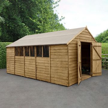 10' x 15' Forest Overlap Pressure Treated Double Door Apex Wooden Shed