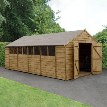 10' x 20' Forest Overlap Pressure Treated Double Door Apex Wooden Shed