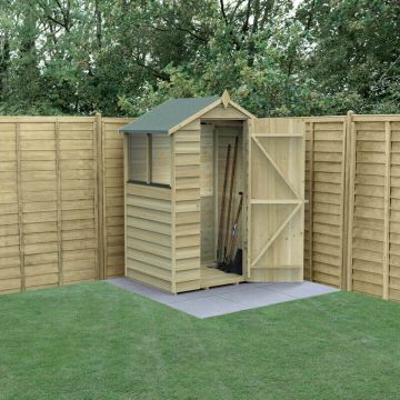 4’ x 3’ Forest 4Life Overlap Pressure Treated Apex Wooden Shed