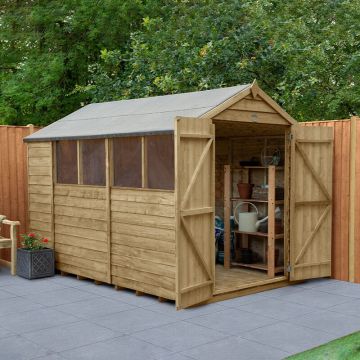 10' x 6' Forest Overlap Pressure Treated Double Door Apex Wooden Shed