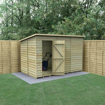 10’ x 6’ Forest 4Life Overlap Pressure Treated Windowless Pent Wooden Shed (3.11m x 2.04m)