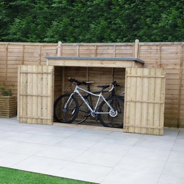 Forest Large Double Door Wooden Bike Garden Storage - No Floor