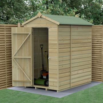 6' x 4' Forest Beckwood 25yr Guarantee Shiplap Pressure Treated Windowless Apex Wooden Shed (1.88m x 1.34m)