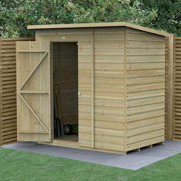 6' x 4' Forest Beckwood 25yr Guarantee Shiplap Pressure Treated Windowless Pent Wooden Shed (1.98m x 1.4m)