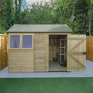 10' x 6' Forest Timberdale Tongue & Groove Pressure Treated Reverse Apex Shed (3.06m x 1.98m)