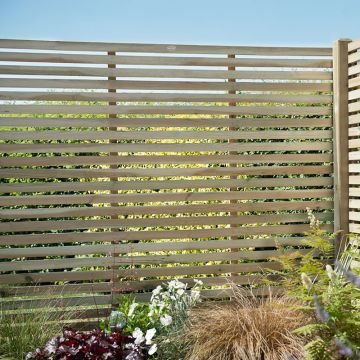 Forest 6' x 5' Pressure Treated Contemporary Slatted Fence Panel (1.8m x 1.5m)
