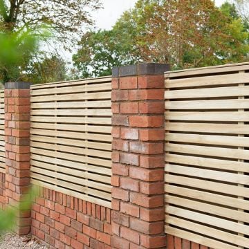 Forest 6' x 4' Pressure Treated Contemporary Double Slatted Fence Panel (1.8m x 1.2m)