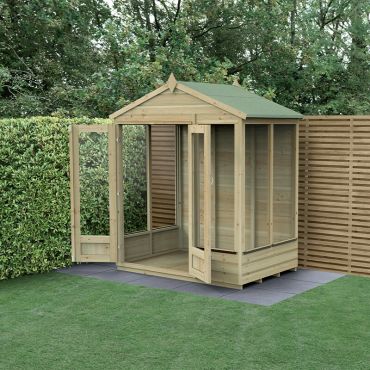 6' x 4' Forest Beckwood 25yr Guarantee Double Door Apex Summer House (1.99m x 1.23m)