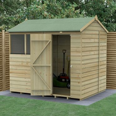 8' x 6' Forest Beckwood 25yr Guarantee Shiplap Pressure Treated Reverse Apex Wooden Shed (2.42m x 1.99m)