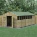 20' x 10' Forest 4Life 25yr Guarantee Overlap Pressure Treated Double Door Apex Wooden Shed (3.21m x 5.96m)
