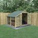 8’ x 6’ Forest 4Life Overlap Pressure Treated Double Door Apex Wooden Shed with Lean To (2.42m x 2.64m)